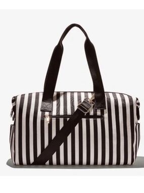 Alice + Olivia By Stacey Bendet  Positano Striped Travel Duffle Weekend Bag NWOT